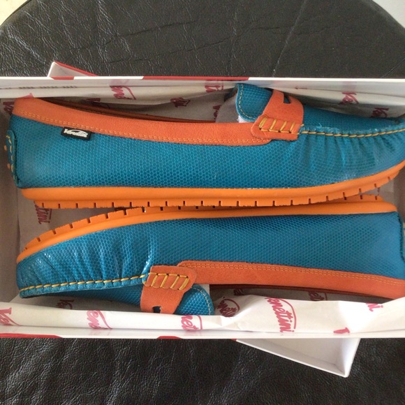 Venettini* (8US-39EU) WOMEN’S High Quality Turquoise Mambo Orange Glazed LEATHER - Picture 6 of 7